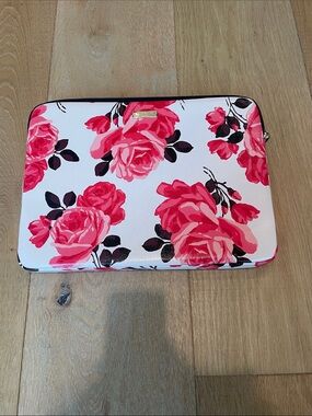 Kate spade 13” Laptop Sleeve with Pink Rose Print Floral